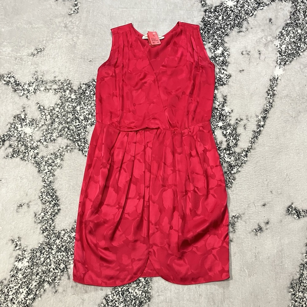 Amanda Uprichard Silk Dress Womens Size Small Red Sleeveless Occasion USA
